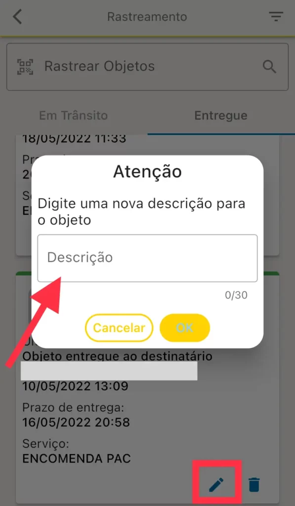 rastreamento dos correios